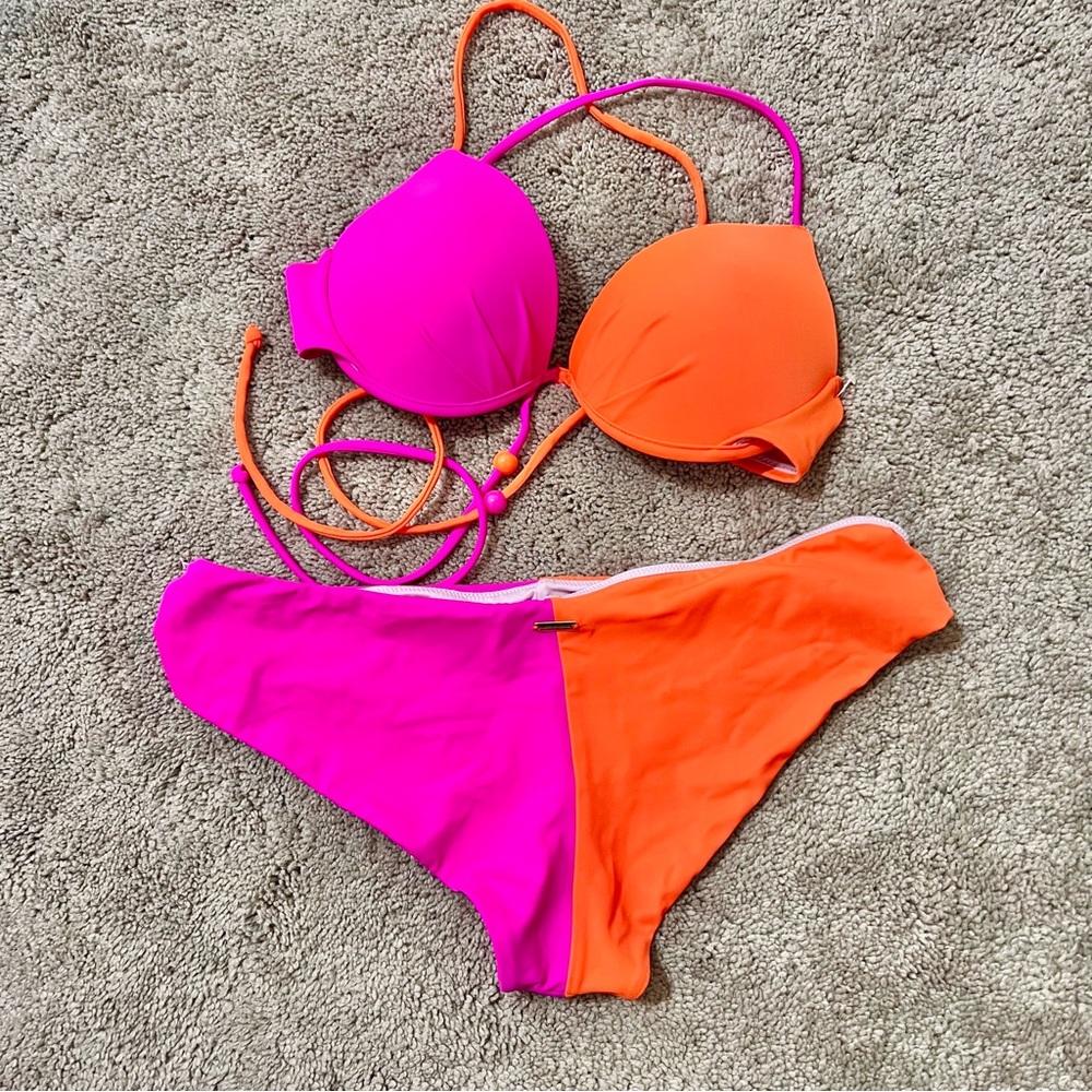 Victoria Secret Neon Color Block Bikini
